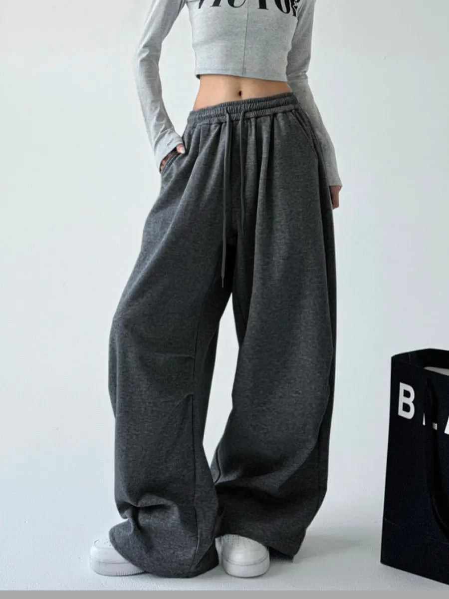 Street-wave Women Wide-Leg Joggers Ultra Comfortable Loose-Fit Sweatpants For Casual Athleisure