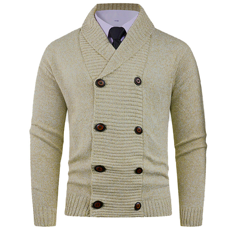 Men's Shawl Collar Cardigan Street-Wave Premium Soft Wool Blend With Practical Button Details For Modern Men