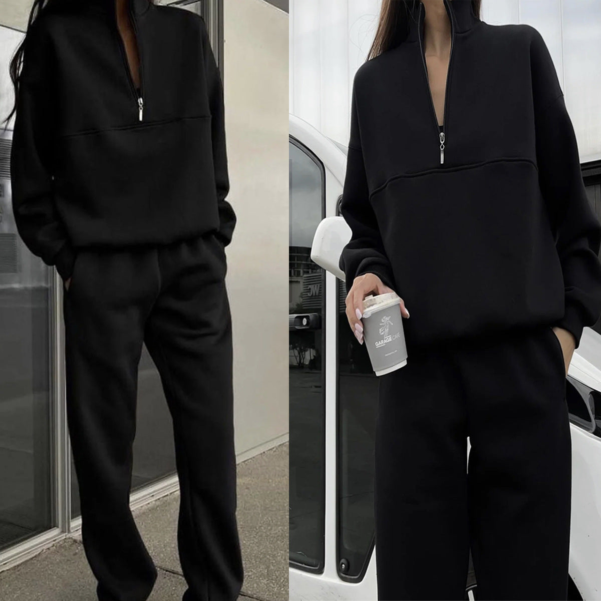 Street-Wave Womens Cozy Sweatshirt And Jogger Set For Comfortable Everyday Lounge Wear