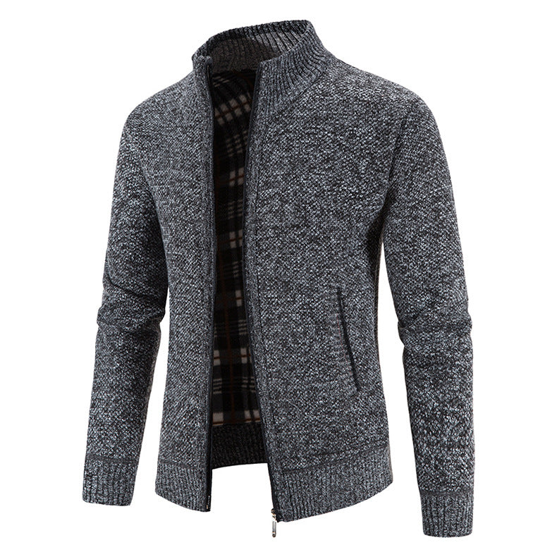 Mens Cardigan With High Collar And Practical Pockets For Daily Cozy Wear By Street-Wave