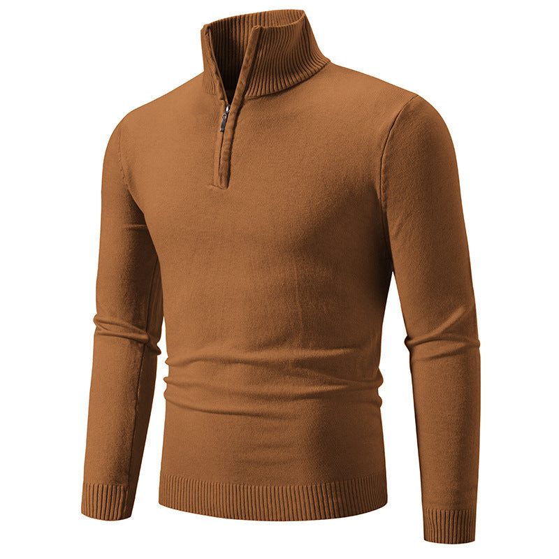 Street-Wave Men's Zip Neck Knit Pullover Sweater Soft Comfortable Half Zip Versatile For Casual And Office Wear