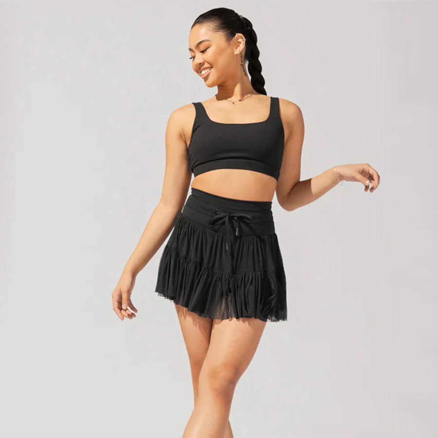 Street-Wave Women's Tiered Ruffle Skirt With Elastic Waist Drawstring For Effortless Casual Wear