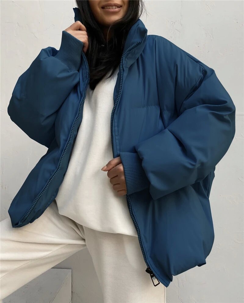 Street Wave Women Oversized Down Jacket Premium Warmth Cozy Comfort Fashionable Winter Coat