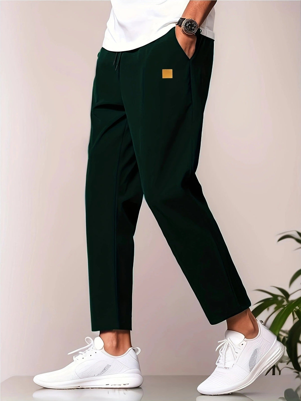Men's Casual Pants Street-Wave Elastic Waistband All-Day Comfort For Everyday Wear