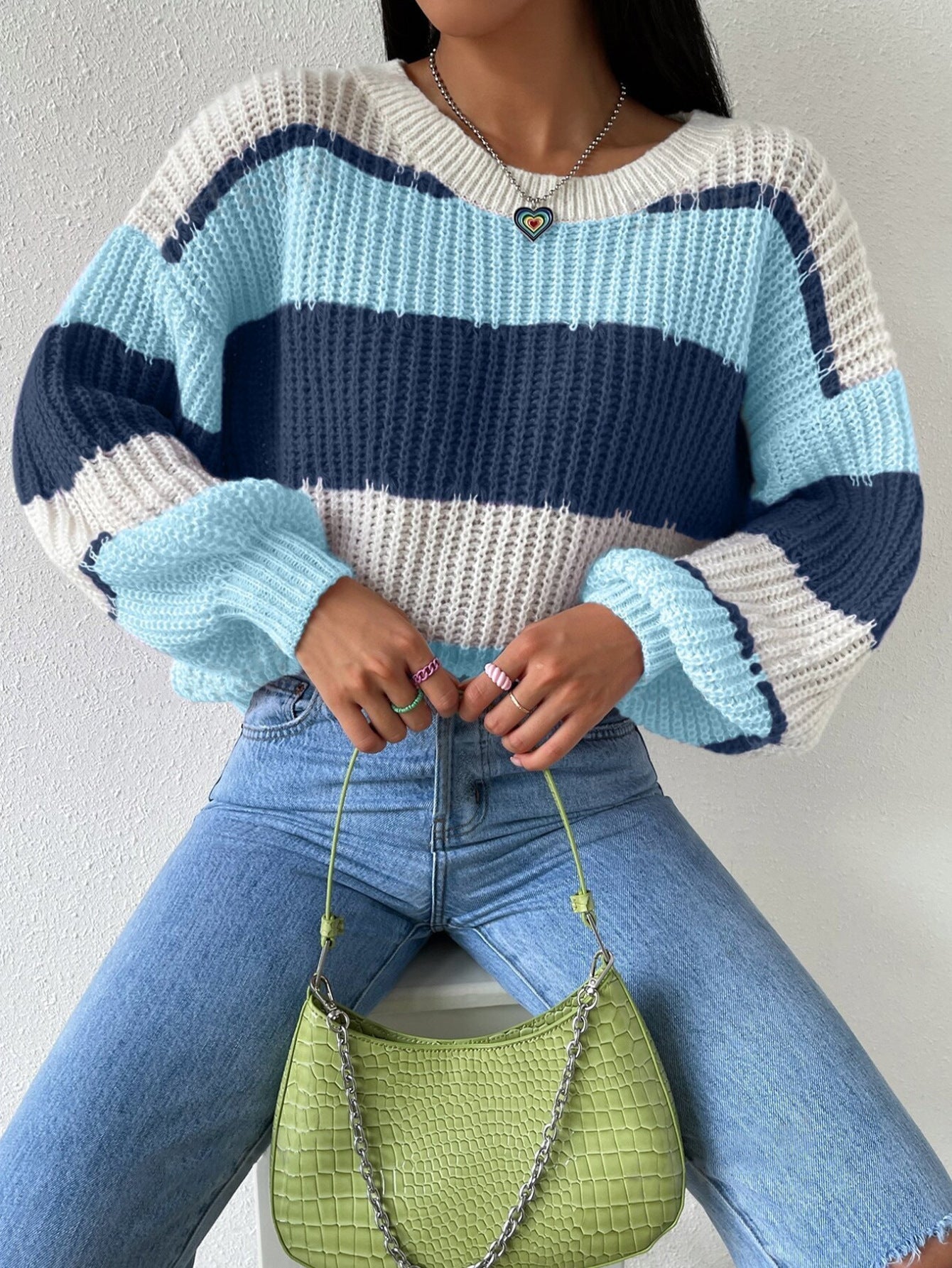 Street-Wave Oversized Knit Pullover For Women With Chunky Knit Texture Cozy Everyday Casual
