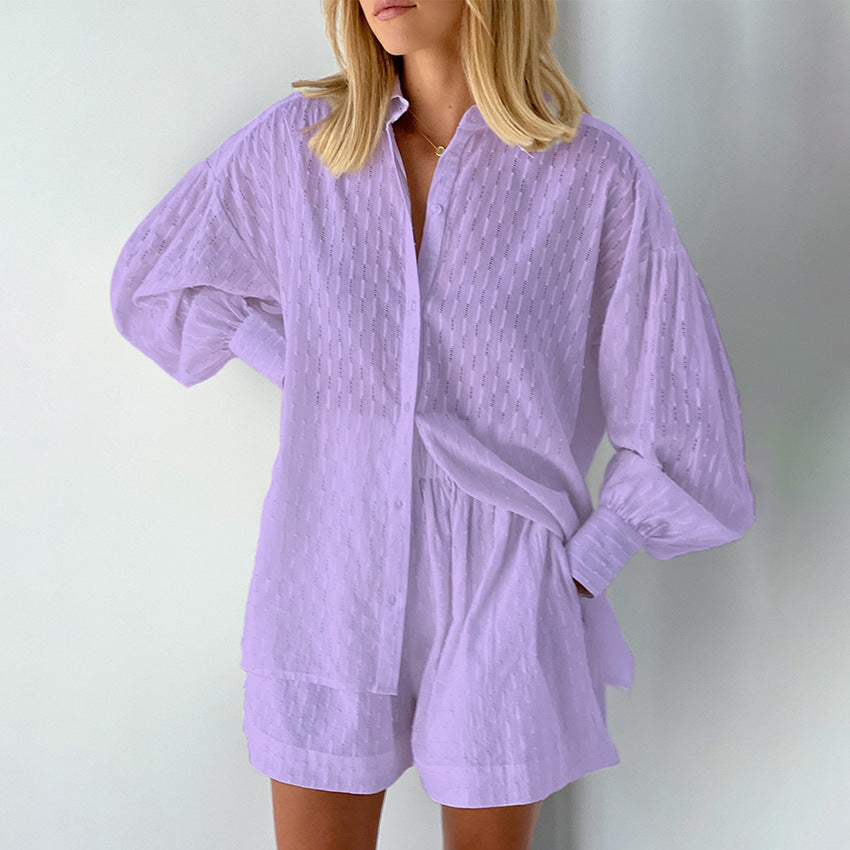 Street-Wave Womens Loose Shirt And Shorts Set With Airy Lightweight Fit For Summer Comfort
