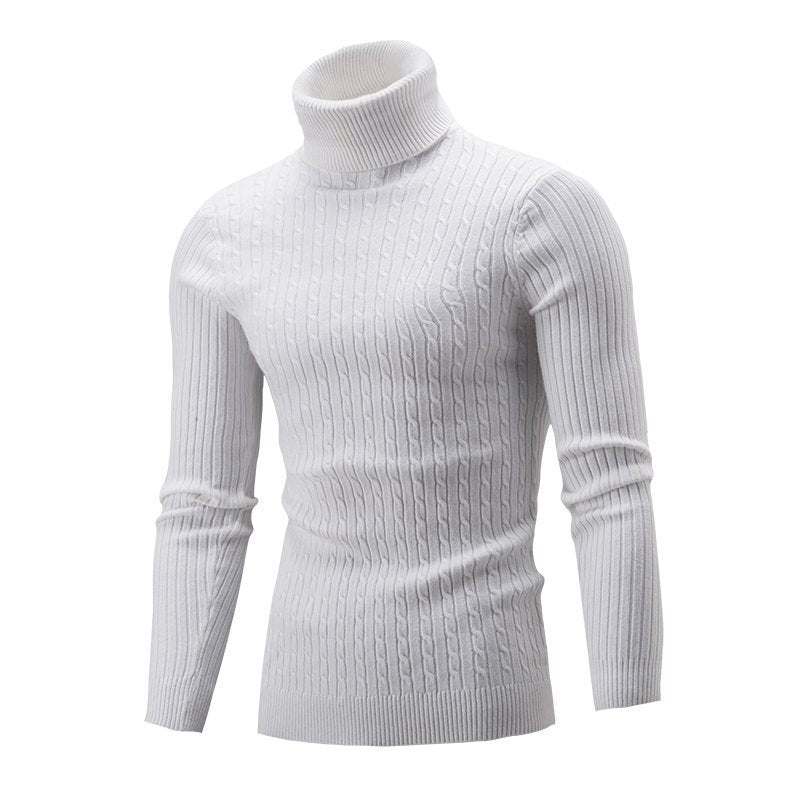 Street-wave Mens Cozy Rollneck Knit Sweater in Fine Rib Knit for Cold Days Everyday Comfort and Style