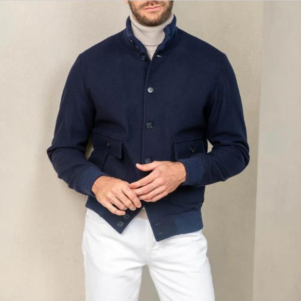 Street-wave Men's Casual Structured Cotton Jacket With Practical Pockets For Everyday Versatility