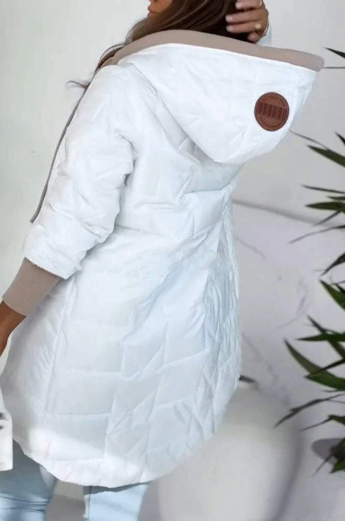 Street Wave Women Hooded Puffer Jacket With Large Pockets Lightweight Quilted Coat For Everyday
