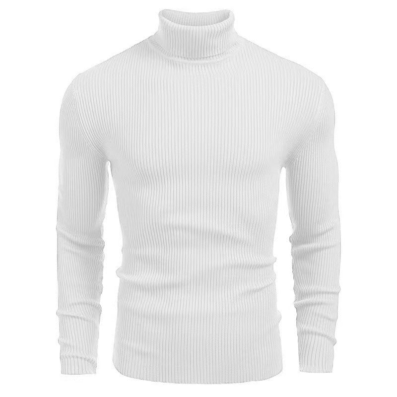 Streetwave Mens Fine Cotton Turtleneck Sweater With Structured Rib Texture For Modern Men Premium Comfort