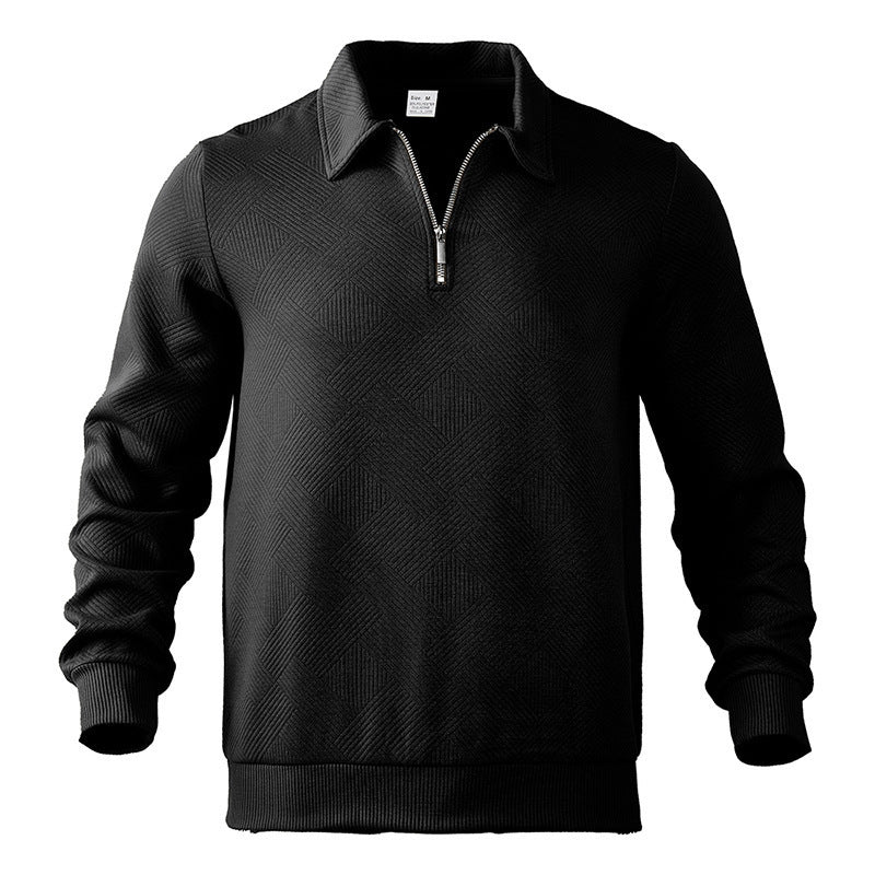 Street Wave Mens Fleece Pullover With Structured Texture For Men And Modern Contrast Details