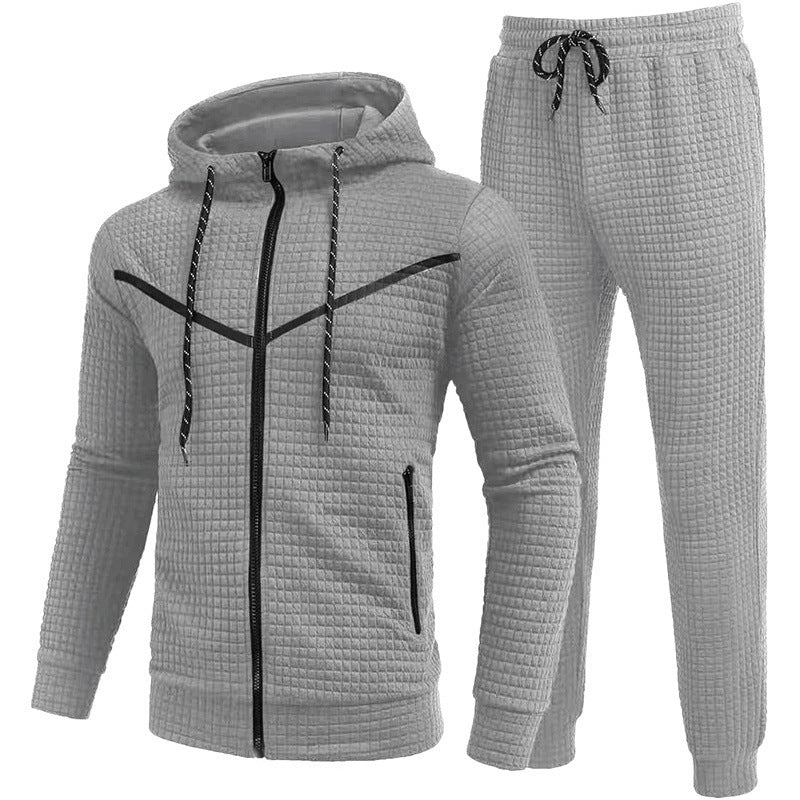 Street-wave Men's Fleece Jogging Suit With Structured Design For Comfort And Style