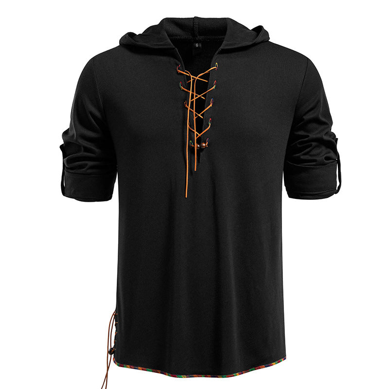 Street-wave Women's Hoodie With Unique Lace-Up Front For Casual Comfort And Everyday Style