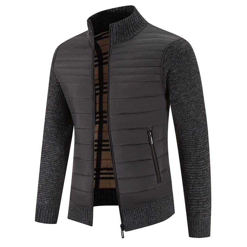 Streetwave Mens Casual Quilted Jacket With Knit Sleeve Accents For Everyday Comfort And Style