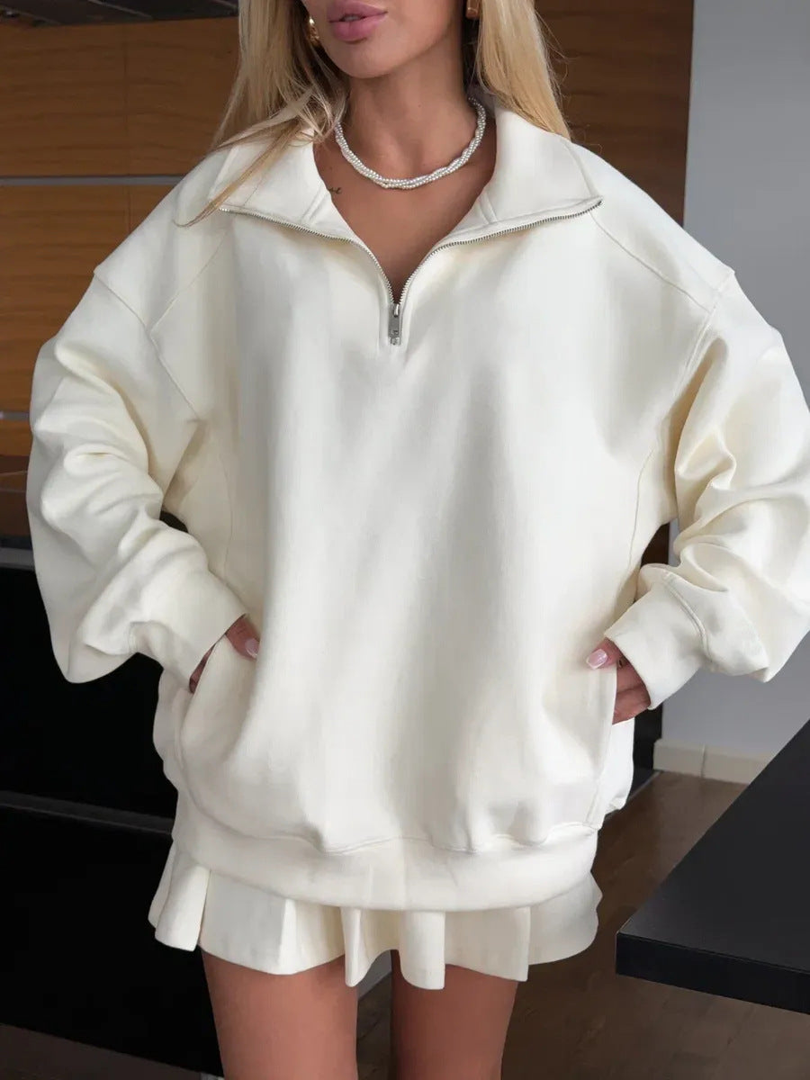 Street Wave Womens Zip Pullover With Drawstring Detail For Active Everyday Wear And Comfort