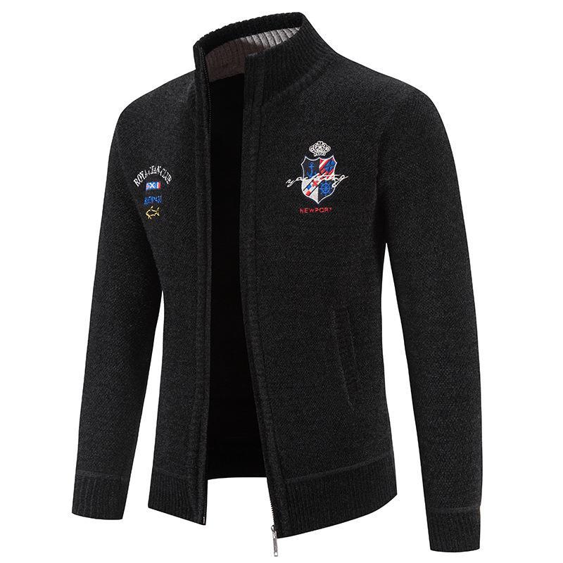 Mens Fashion Cardigan With High Collar And Embroidered Details By Streetwave For Modern Men