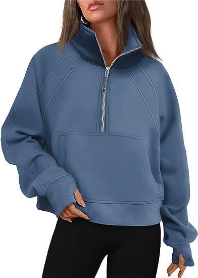 Street-Wave Women's Cozy Half Zip Hoodie With Kangaroo Pocket For Everyday Comfort And Warmth