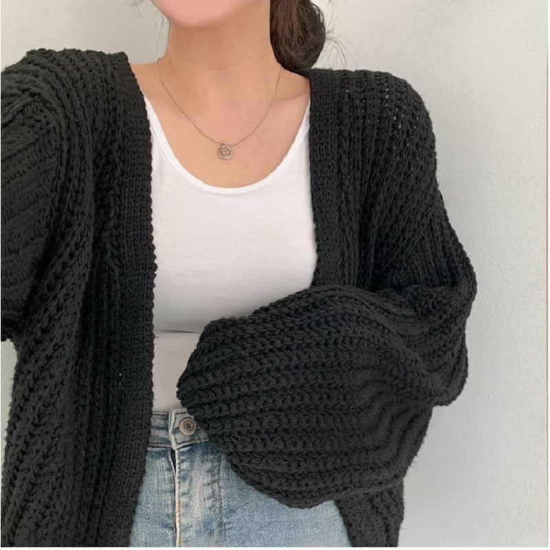 Street Wave Oversized Knit Cardigan For Women Cozy Chunky Knit Relaxed Fit Everyday Wear