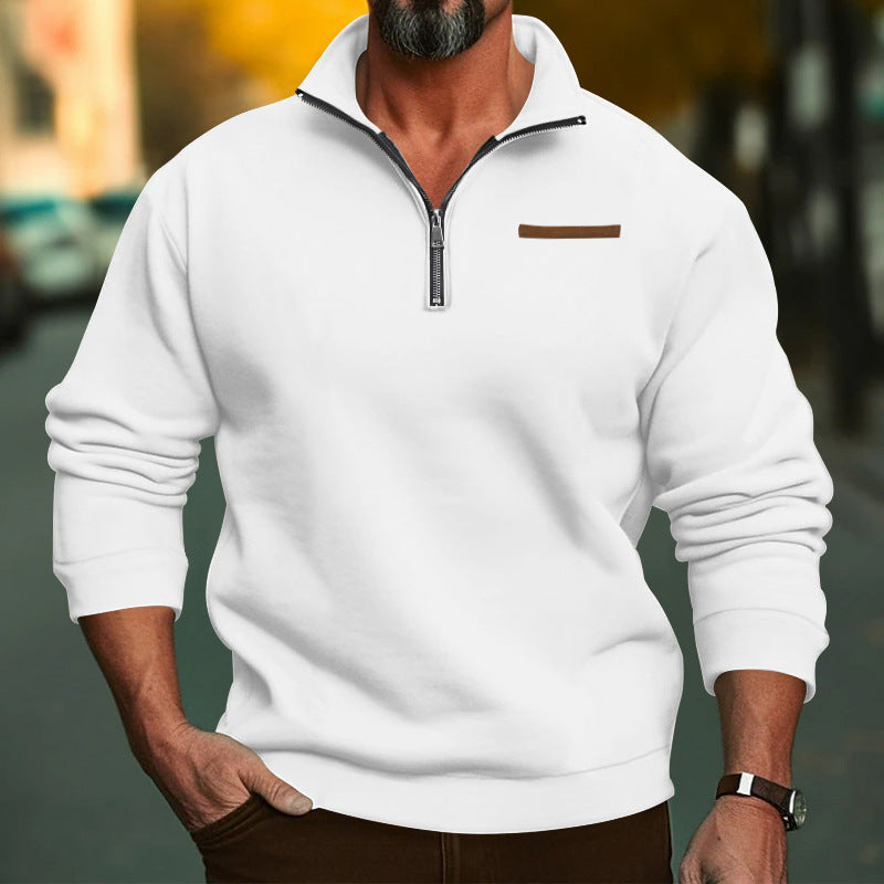 Street-wave Mens Fleece Zip Sweatshirt Cozy Warmth Everyday Comfort Modern Fit Urban Casual