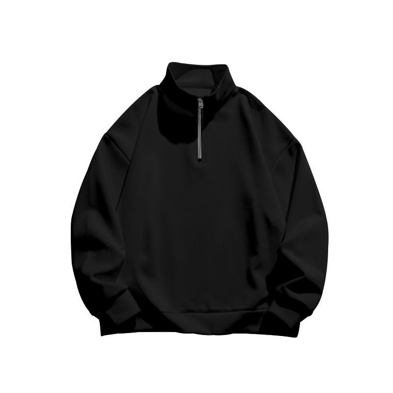 Streetwave Men's Fleece Zip Neck Pullover Stylish Cozy Warmth For Casual Outdoor Wear