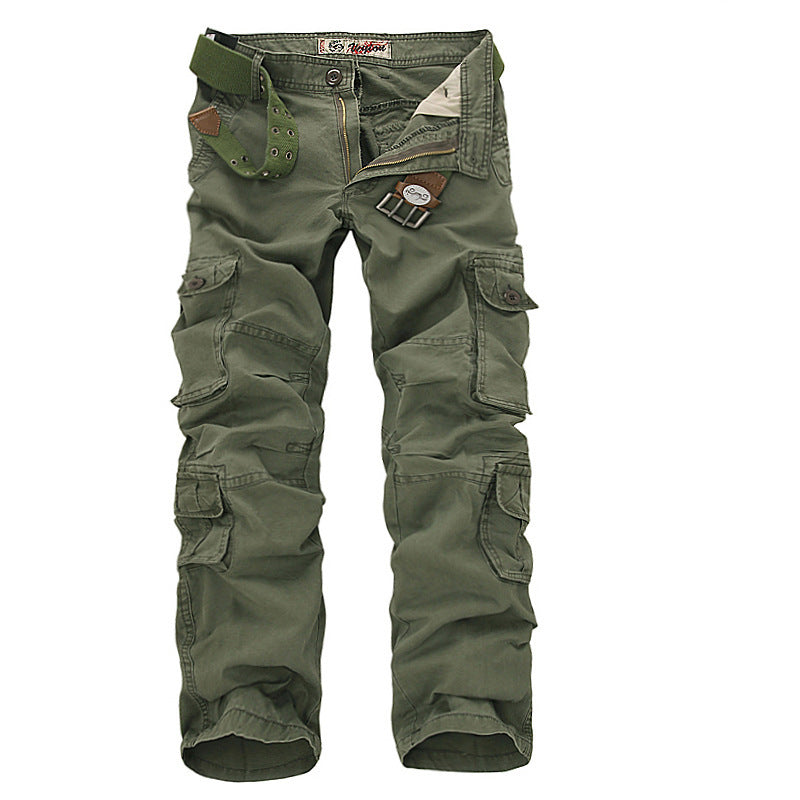 Street-Wave Men's Cargo Pants with Adjustable Waistband and Multiple Pockets for Outdoor Enthusiasts