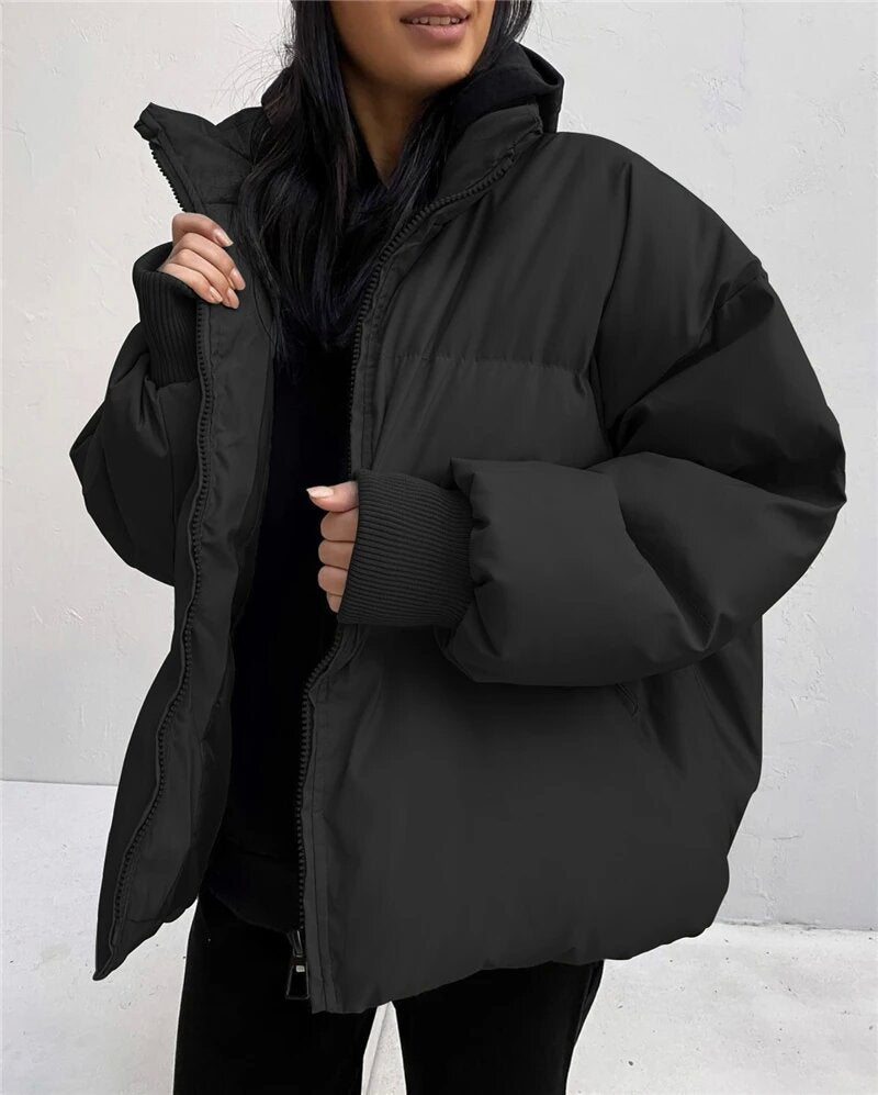 Street Wave Women Oversized Down Jacket Premium Warmth Cozy Comfort Fashionable Winter Coat