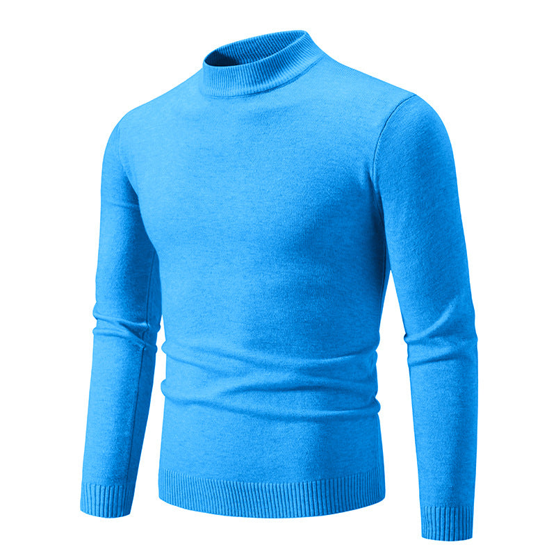 Streetwave Men's Fine Knit Sweater With High Collar And Elastic Cuffs Premium Breathable Cotton For Style Conscious Men