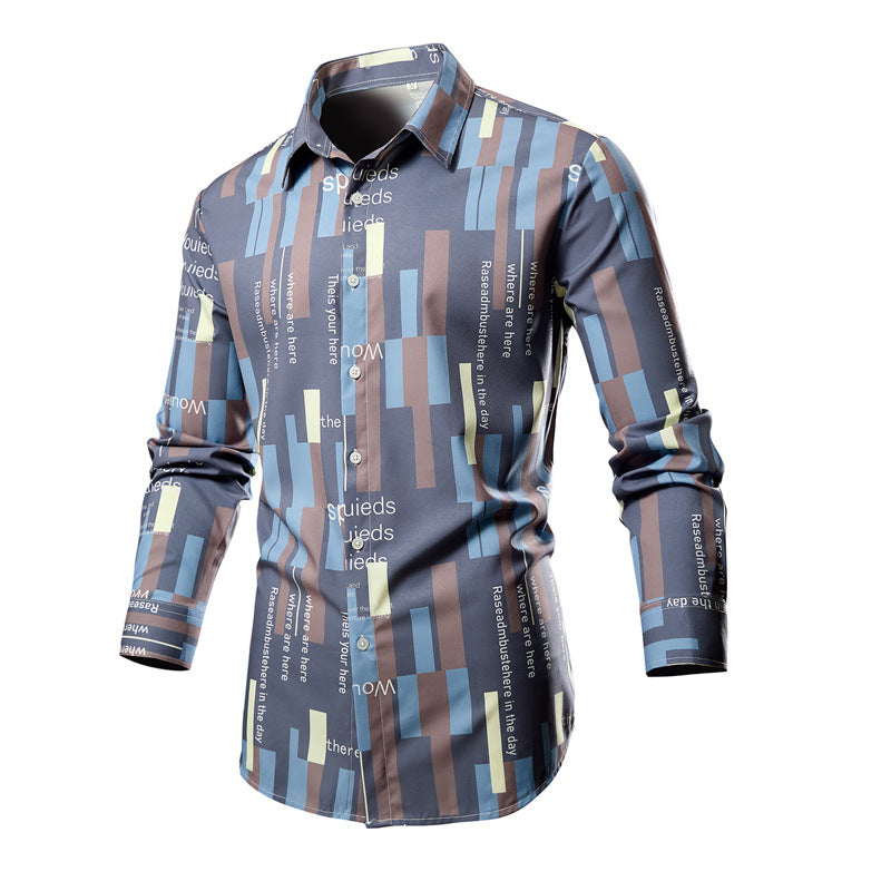 Street Wave Men's Long Sleeve Striped Shirt Modern Fit Premium Quality For Style Conscious Men