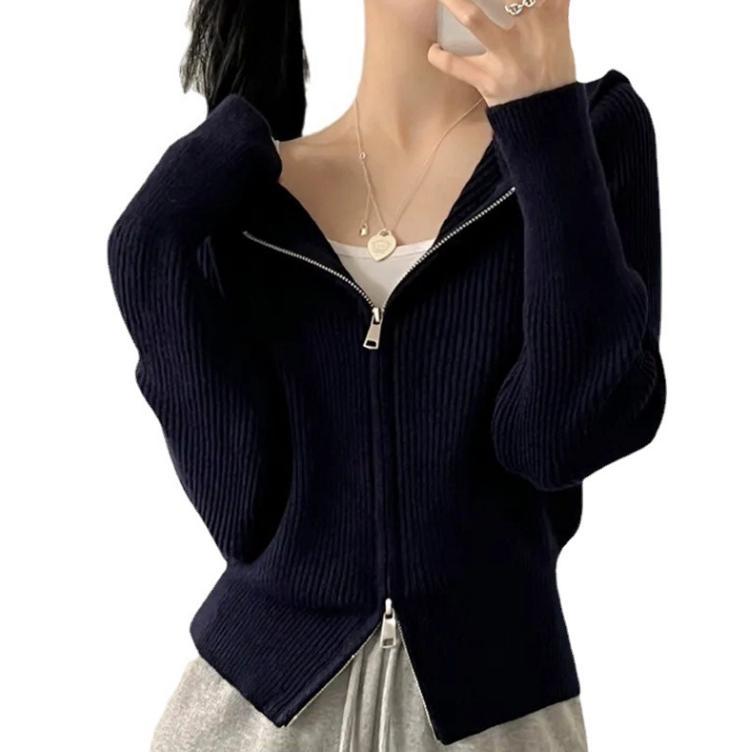 Streetwave Womens Hooded Zip Cardigan Cozy Knit For Casual Everyday Wear Soft Warmth