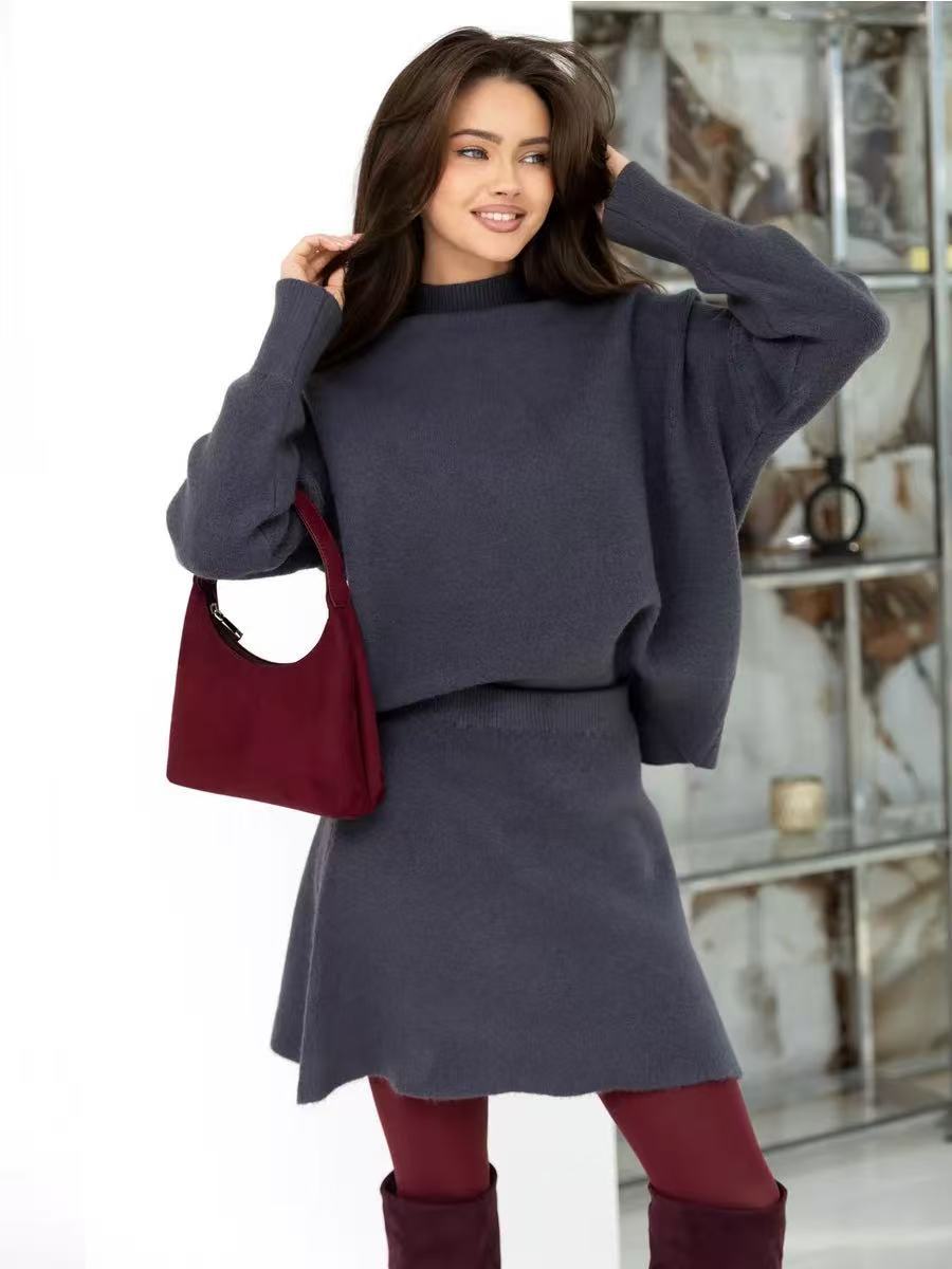 Womens Knit Set by Street-wave Relaxed Wide Silhouette with High Neck Chic Effortless Style for Modern Women