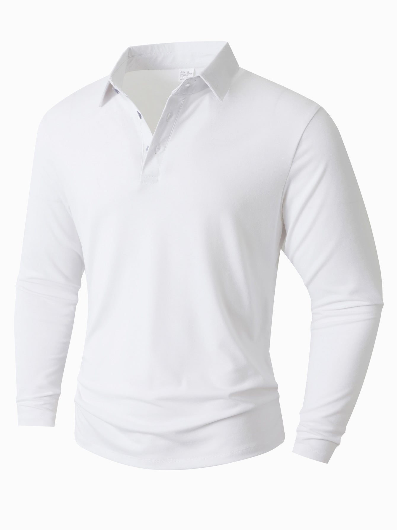 Street Wave Mens Long Sleeve Polo Shirt With Modern Fit For Everyday All Day Comfort