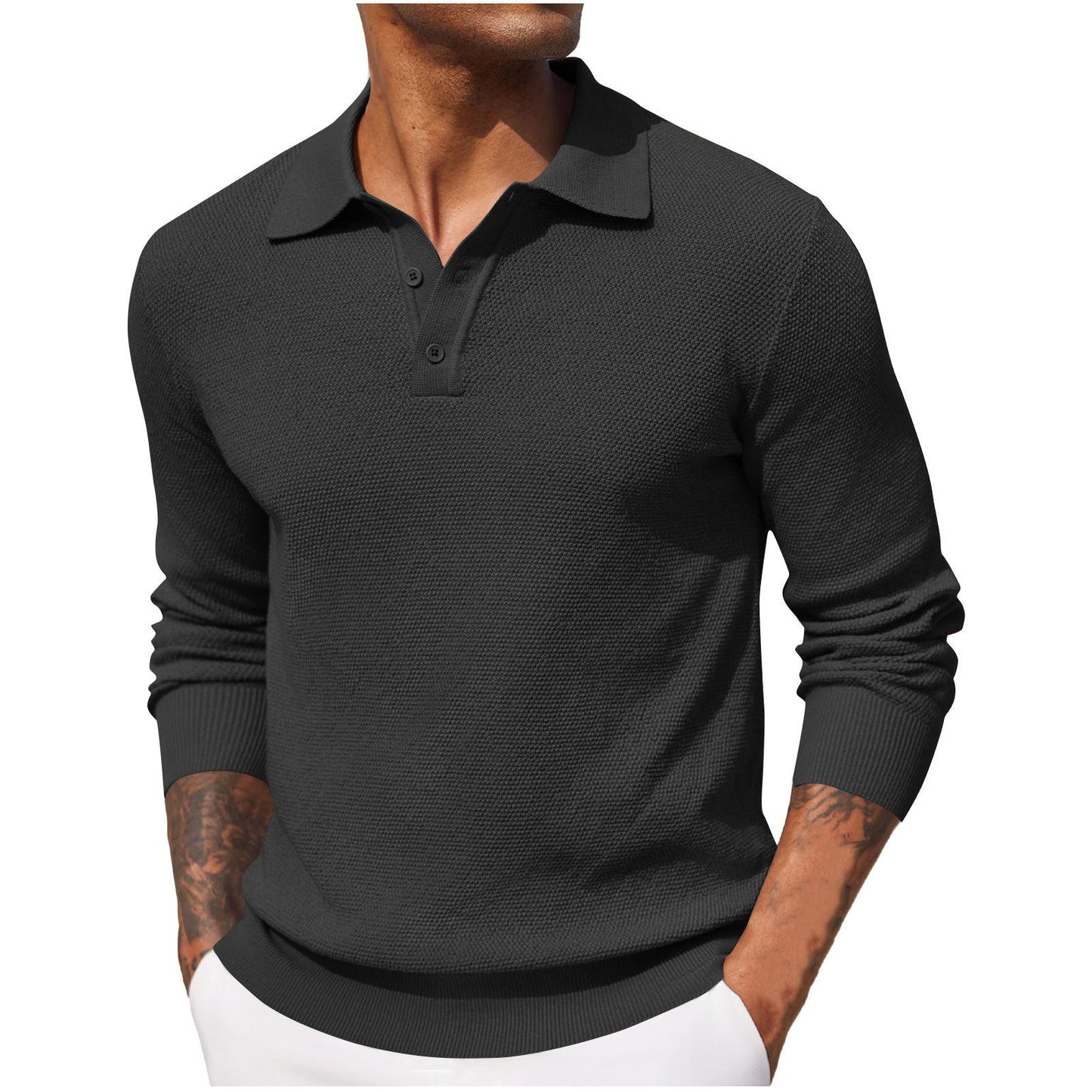 Pique Linen Blend Polo Shirt For Men By Street-Wave - Elegant Comfort And Premium Casual Essential