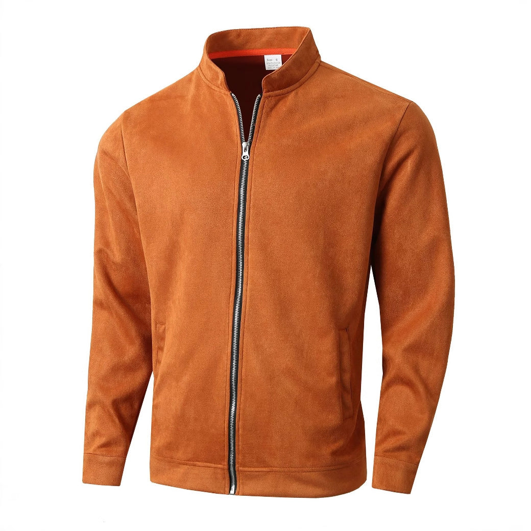 Street Wave Mens Fleece Jacket Stand Collar With Side Pockets Premium Warmth For Men