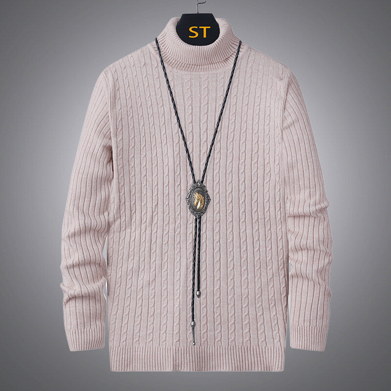 Men's Cable Knit Turtleneck Sweater Streetwave Cozy Warm Classic Fit For Men Urban Style