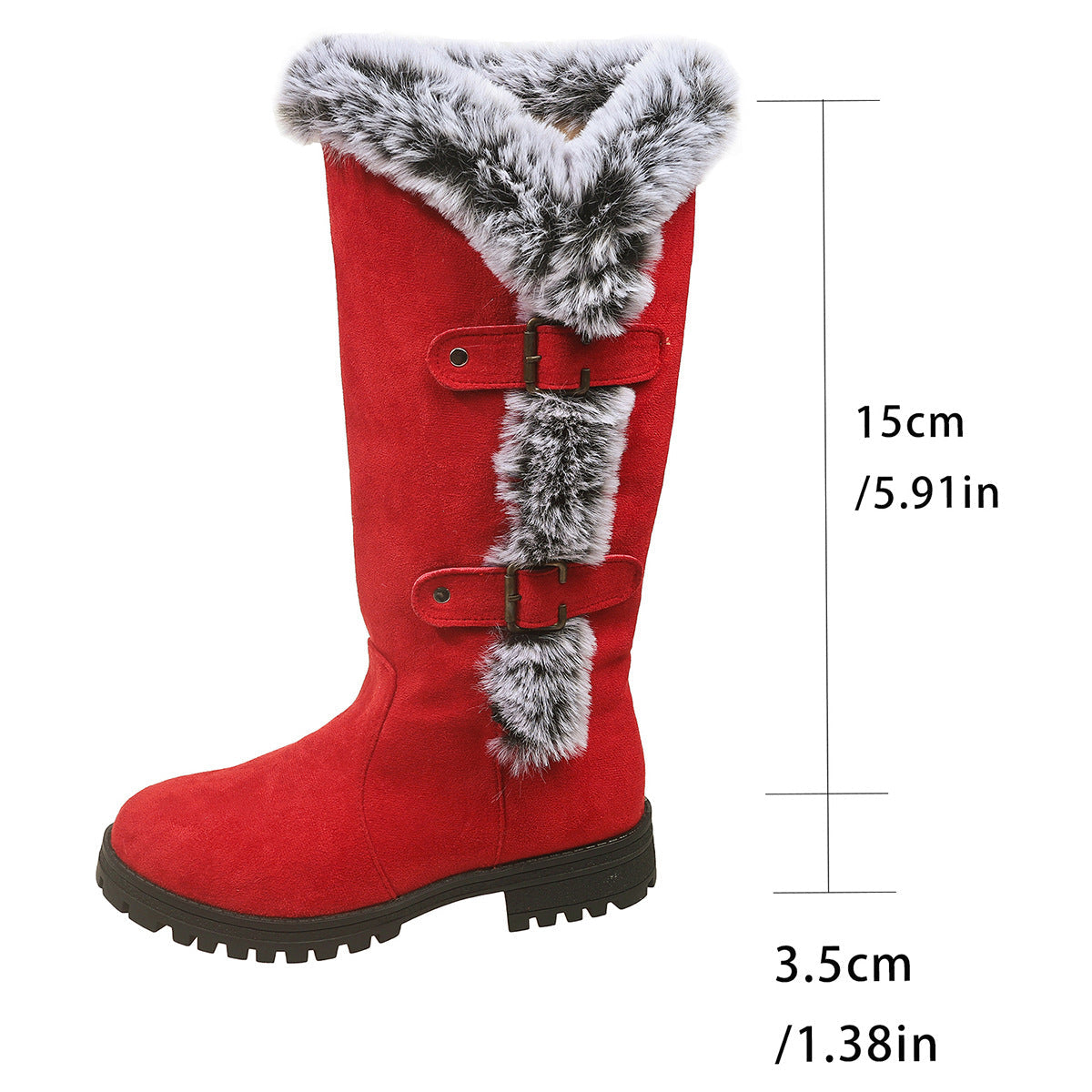 Streetwave Women Winter Boots With Plush Fur Trim And Non Slip Sole For Cozy Warmth