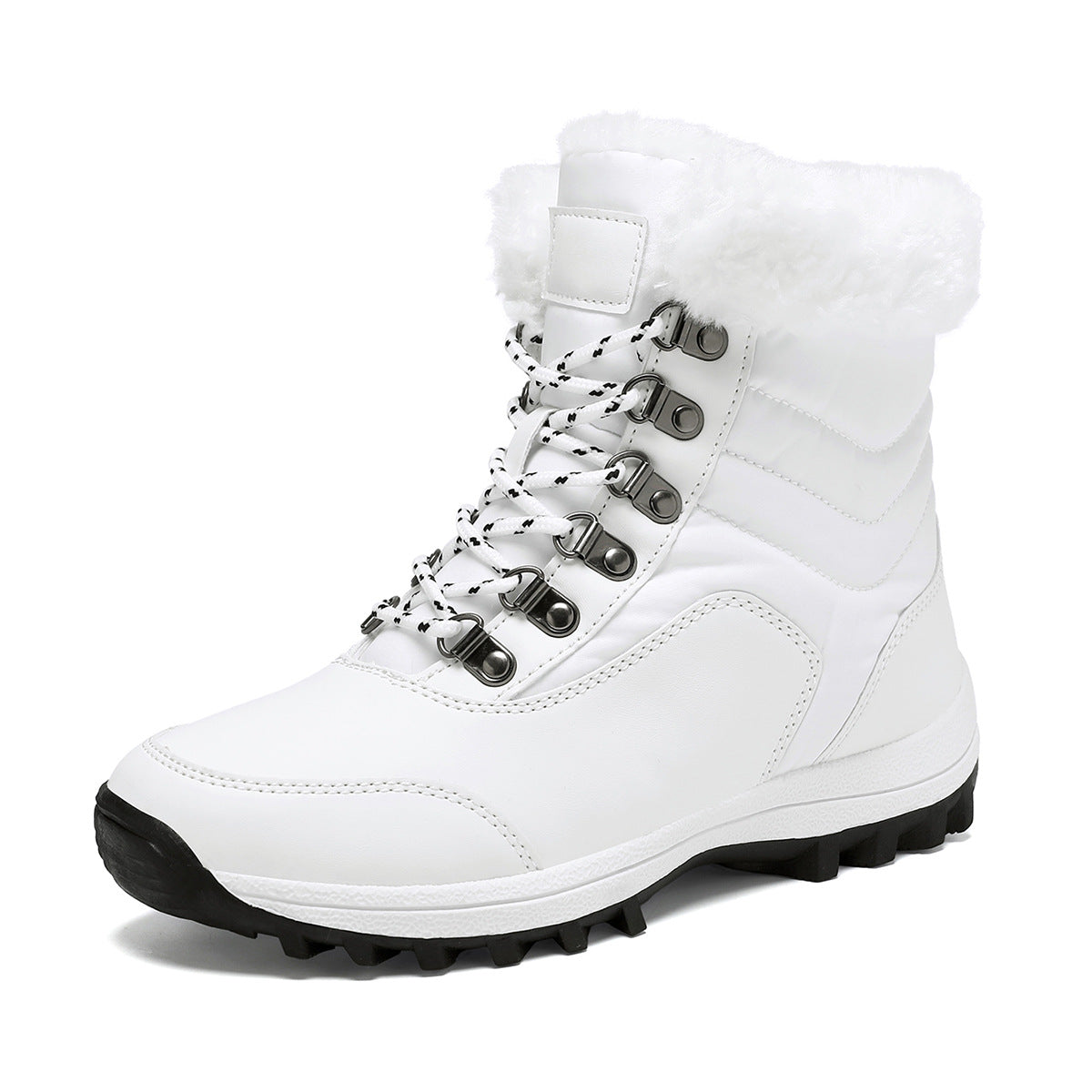 Street-wave Women's Waterproof Winter Boots With Cozy Fur Lining All-Weather Winter Footwear