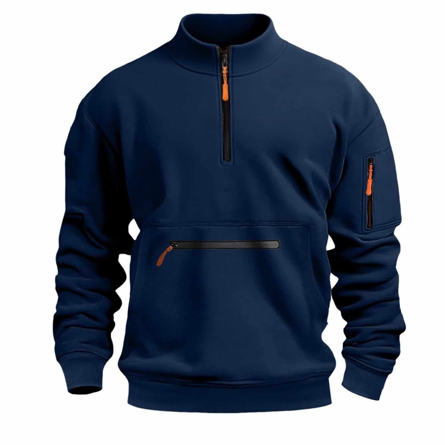 Street Wave Men's Functional Zip Sweatshirt With Chest Zip Pocket For Active Outdoors