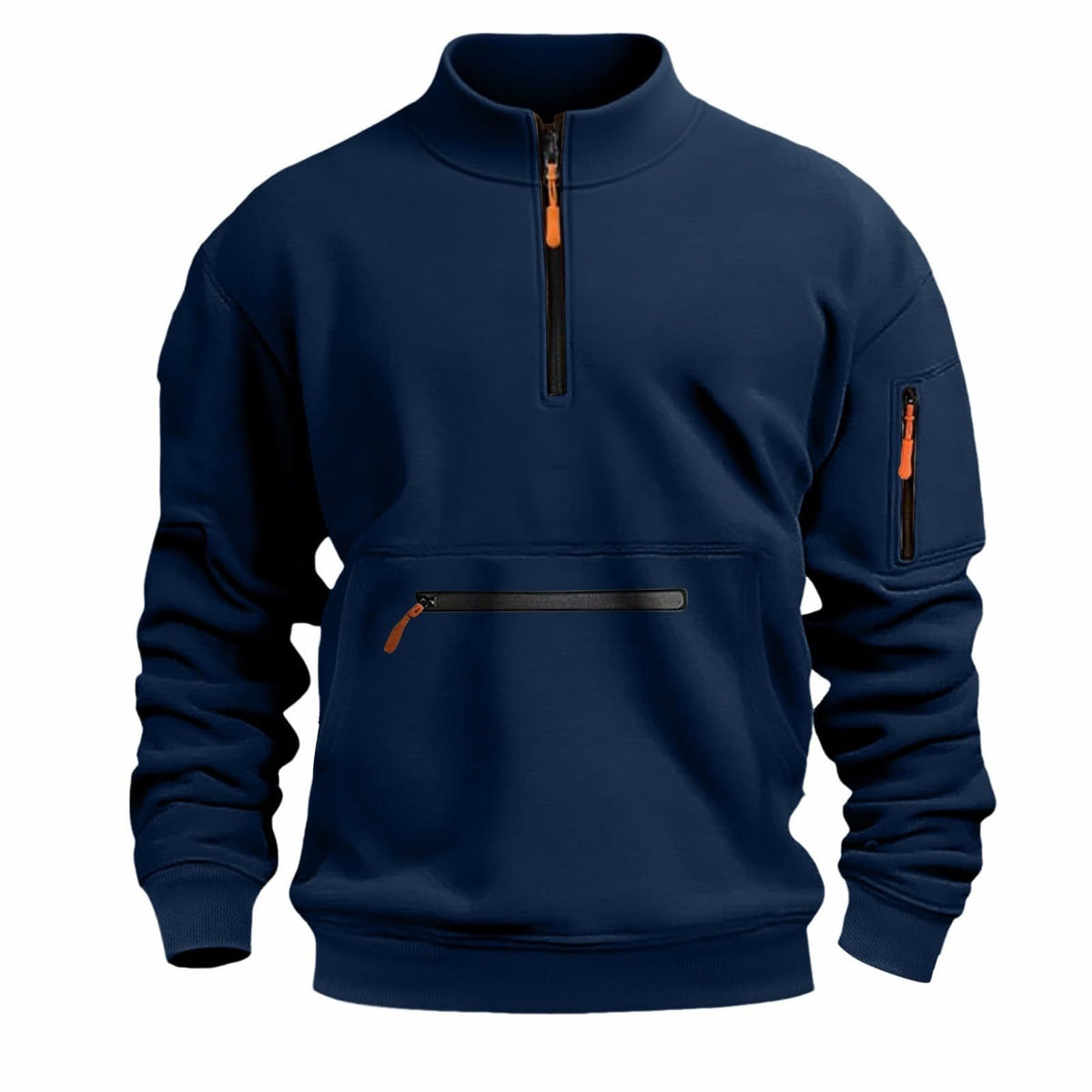 Street Wave Men's Functional Zip Sweatshirt With Chest Zip Pocket For Active Outdoors