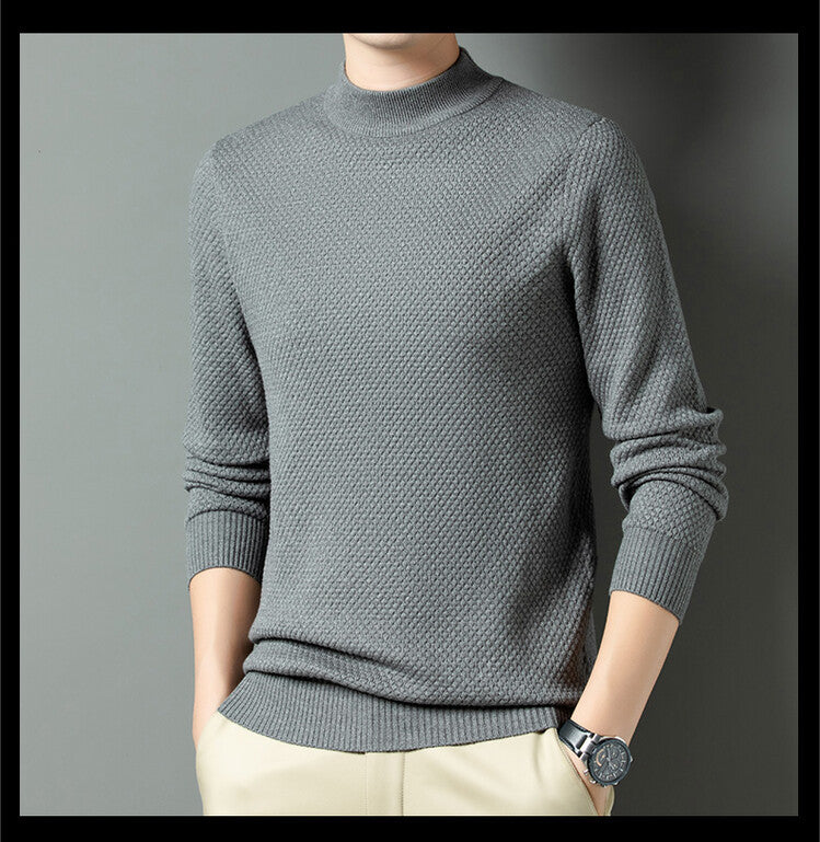 Street-Wave Men's Structured Cotton Turtleneck Sweater For All Day Comfort And Style