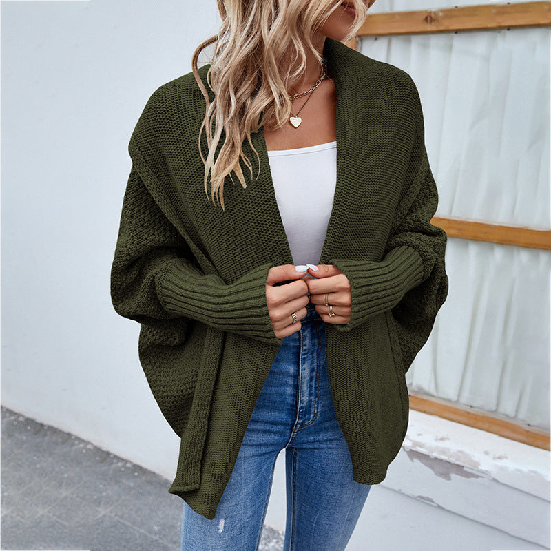 Streetwave Womens Knit Cardigan Open Front With Voluminous Sleeves For Everyday Comfort and Style