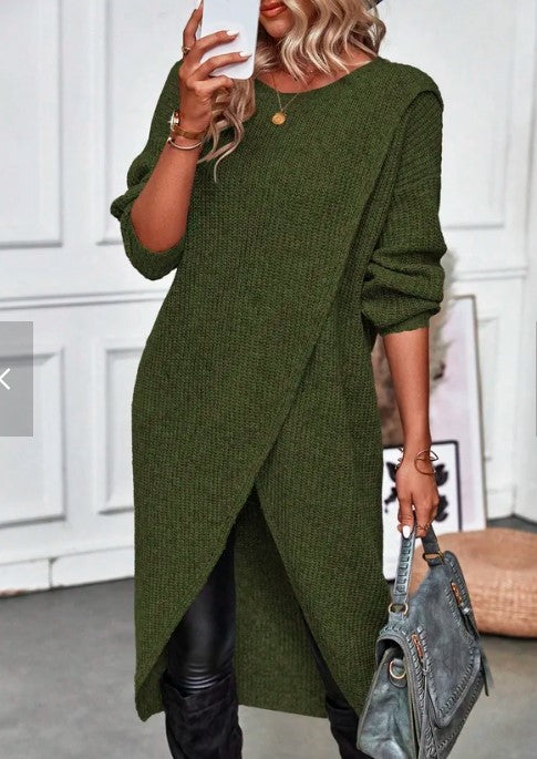 Street-Wave Cozy Knit Sweater Dress For Women Effortless Chic Winter Wardrobe Comfort