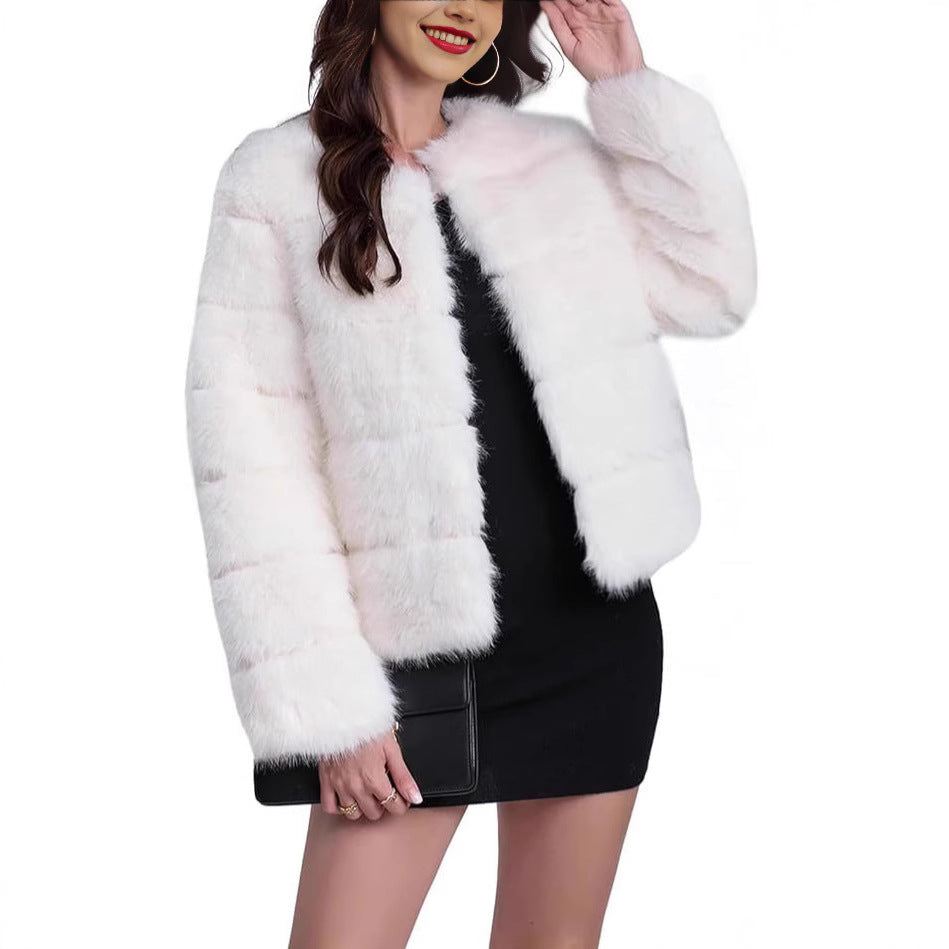 Streetwave Pink Faux Fur Jacket For Women Soft Plush Comfort Trendy Streetwear Coat
