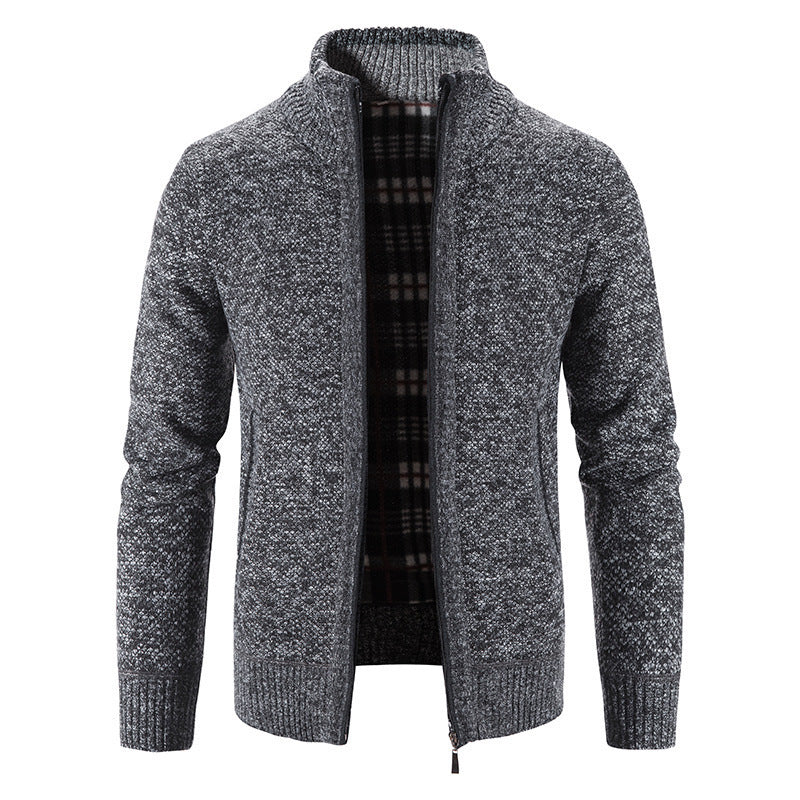Street-wave Mens Insulated Cardigan With Innovative Warm Inner Lining For Cold Weather Comfort