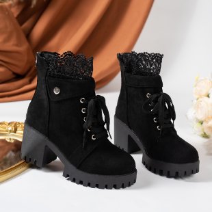 Street-wave Women's High Shaft Ankle Boots With Elegant Pointed Toe And Non-Slip Sole