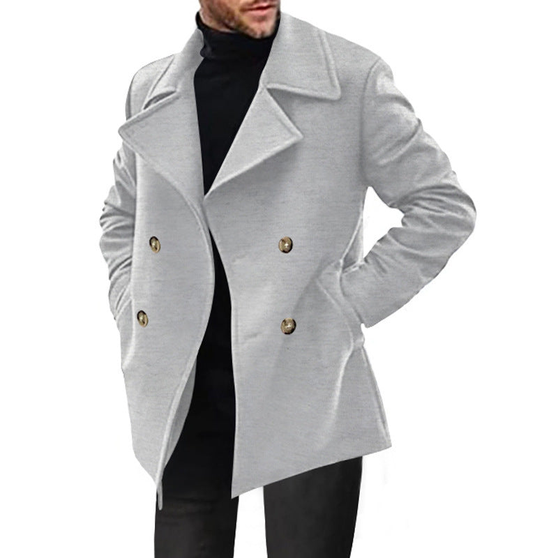 Mens Classic Peacoat With Modern Lapel And Elegant Button Details For Men Warmth By Streetwave