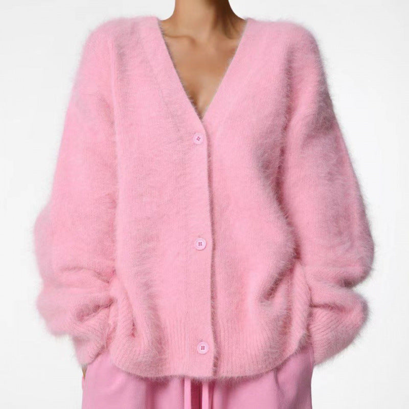Street Wave Fluffy Oversized Cardigan For Women Ultra Soft Plush Knit Cozy Warmth