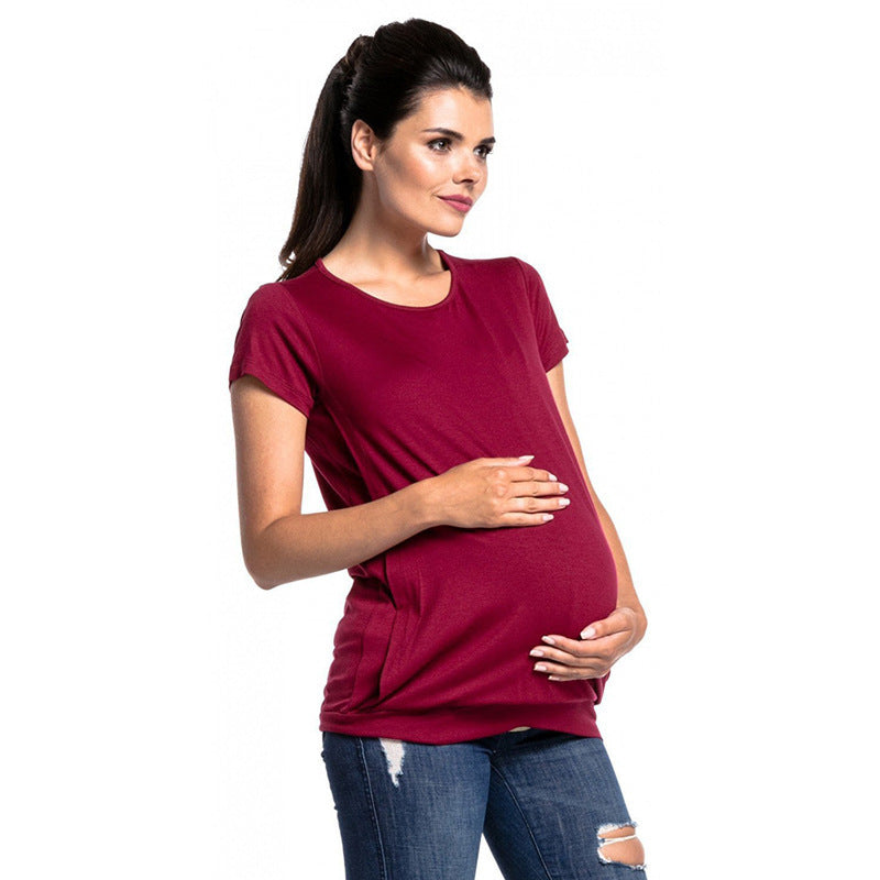 Street-wave Maternity Wrap Top With Easy Nursing Access For Expectant Moms Soft Comfort