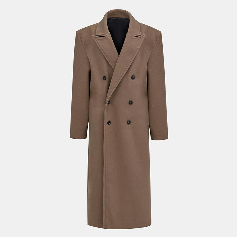 Men's Long Elegant Double Breasted Coat Streetwave For Style Conscious Men Timeless Outerwear