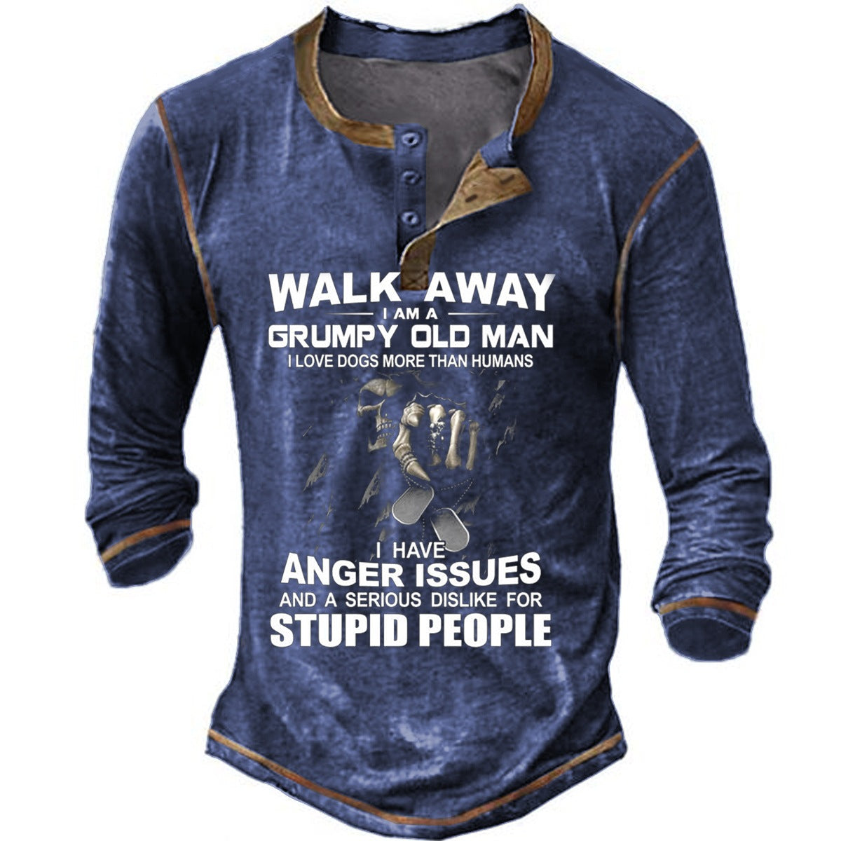 Mens Long Sleeve Shirt With Humorous Slogan Design Streetwave For Men Who Love Dogs More Than Humans