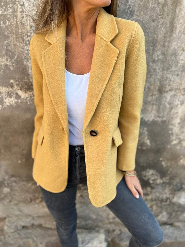 Street-wave Wool Suit Jacket for Women, Soft Wool, Macaron Colors, Elegant Versatile Coat